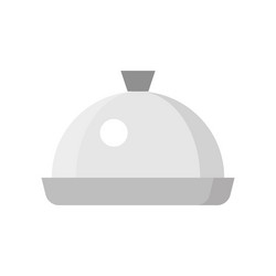 stainless steel dome food cover icon flat design vector image