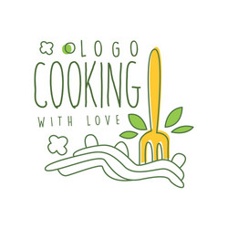 cooking with love logo design vector image