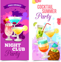 cocktails party banners vector image