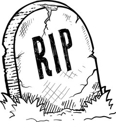 doodle tombstone rip headstone vector image