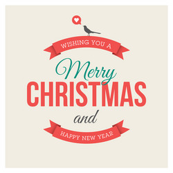 christmas card label vector image