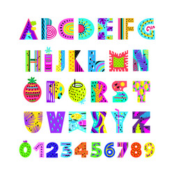 english alphabet in summer style vector image