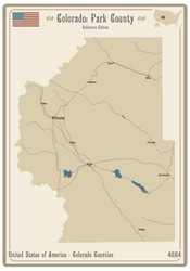 map of park county in colorado vector image