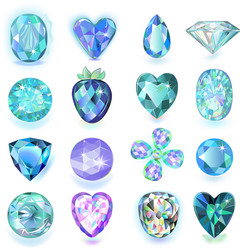 set of colored gems vector image