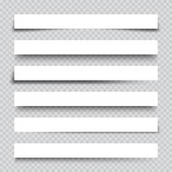 set white blank paper scraps with shadows page vector image