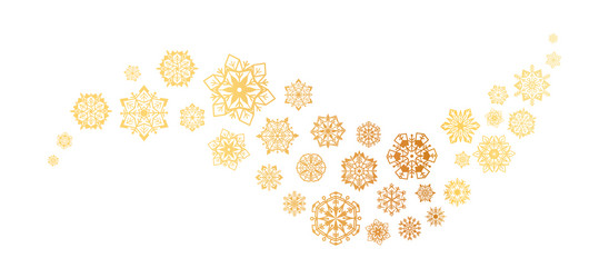 gold snowflakes wave christmas golden ornament vector image