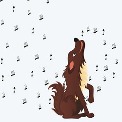 cute fluffy cartoon dog howling vector image