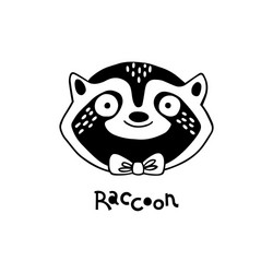 isolated stylized raccoon vector image