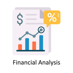 financial analysis flat icon design vector image