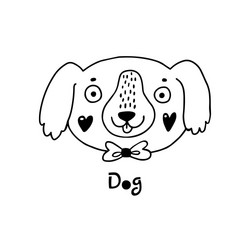 cute simple dog face cartoon style vector image