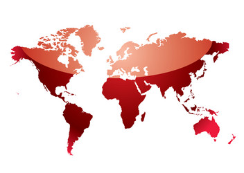 world map reflect red vector image