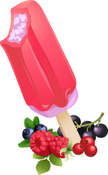 berry popsicle ice-cream summer flavor vector image