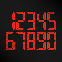 digital glowing numbers red vector image