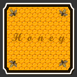 on theme for label of sugary flowing down honey vector image