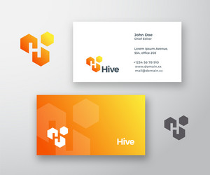 hive abstract logo and business card vector image