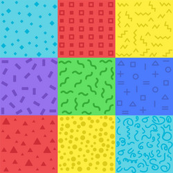 collection swatches memphis patterns vector image