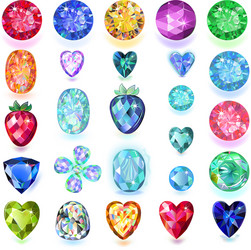 set of colored gems vector image