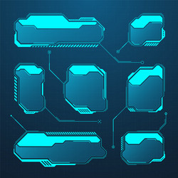 blue futuristic hud or ui elements sci-fi user vector image