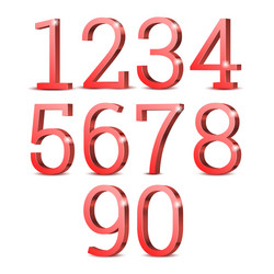 red 3d numbers vector image