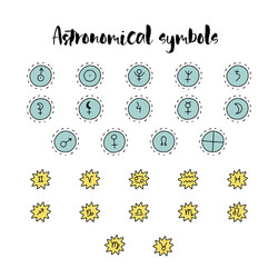 astrology doodle symbols vector image