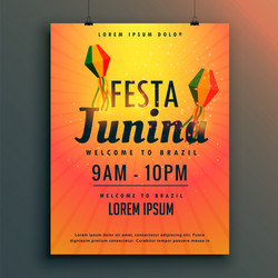 brazilian festival of festa junina poster design vector image