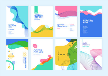 set brochures and annual reports vector image