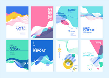 set brochures and annual reports vector image