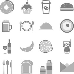 food icons set on white background vector image