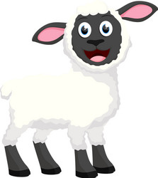 happy sheep cartoon vector image