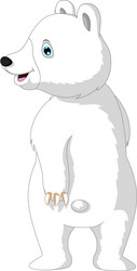 cute polar bear cartoon playing vector image