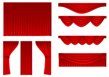 Set of curtains vector