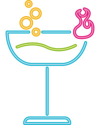 neon cocktail singboard vector image