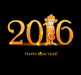 new year card with monkey4 vector image