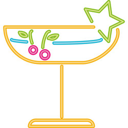 neon cocktail singboard vector image