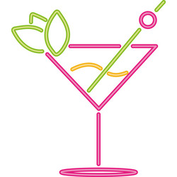 neon cocktail pink vector image