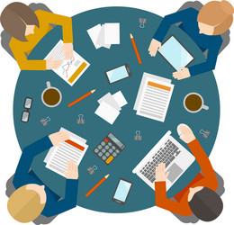 business meeting in top view vector image