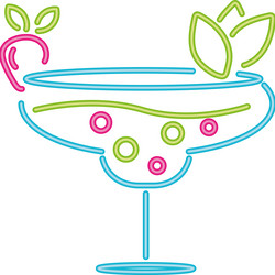 neon cocktail margarita glass vector image