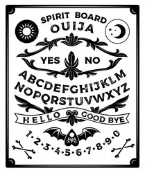 ouija board with lock heart occultism set vector image