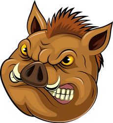 wild boar head mascot vector image