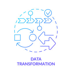 Data transformation blue gradient concept icon vector