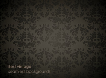 seamless black floral background vector image