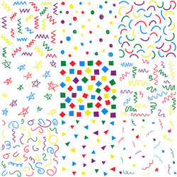 hand drawn doodle seamless patterns vector image