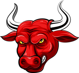 head an bull cartoon vector image