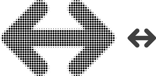 exchange arrows horizontally halftone dot icon vector image