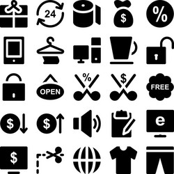 shopping icons 3 vector image