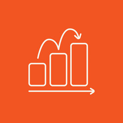 bar chart upward line icon vector image