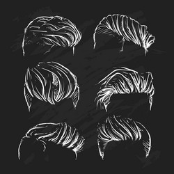 hipster man hair style hand drawn haircut vector image