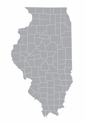 illinois counties map vector image