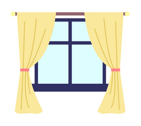 living room window with yellow vector image