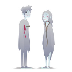 ghosts couple cute young boy and girl in style vector image